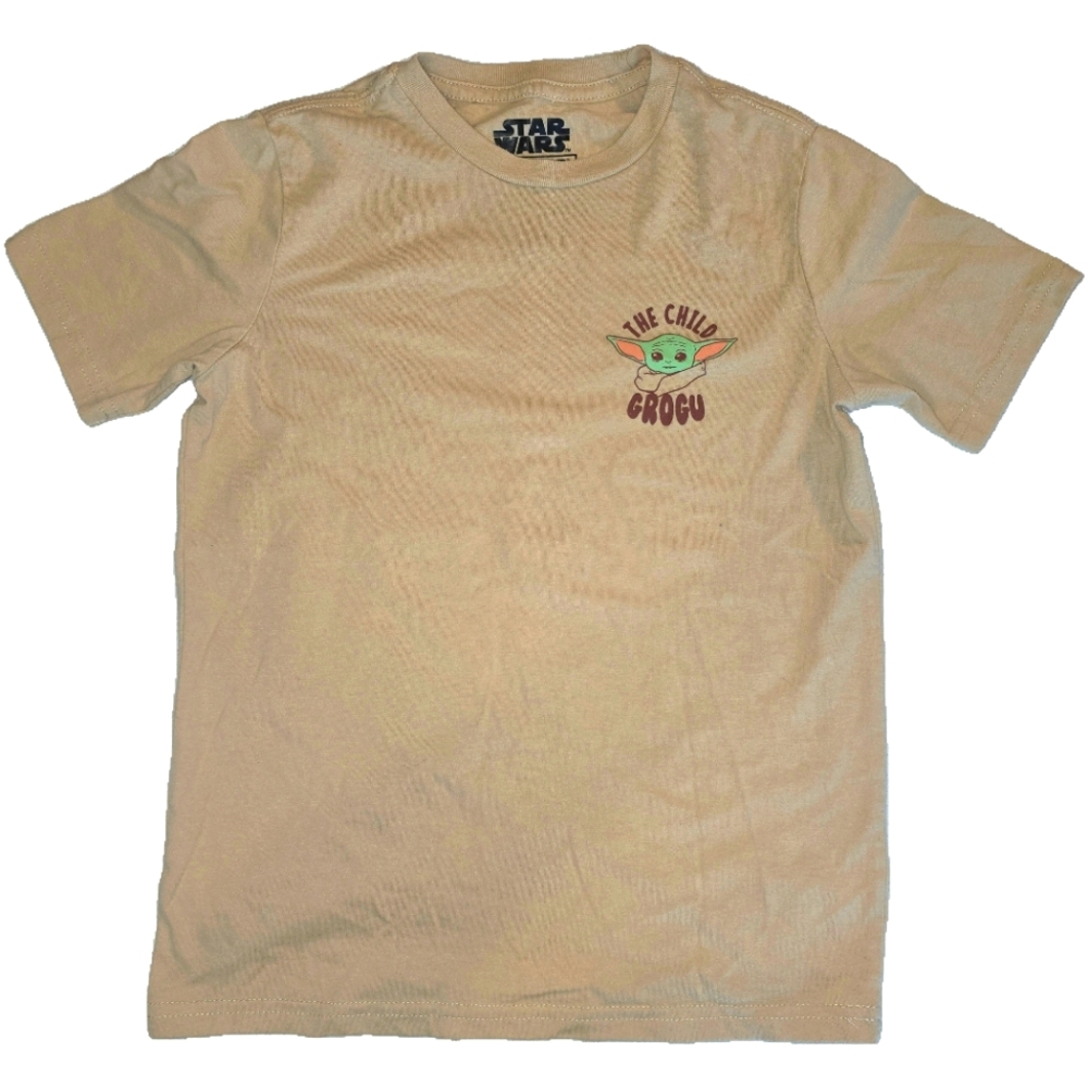 EUC Beige Star Wars Grogu Kids T-Shirt size M 8
